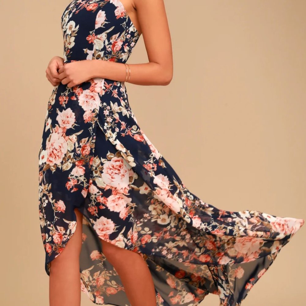 Lulus Blue Floral Dress